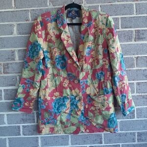 Vintage The Limited red and blue flowery size small jacket